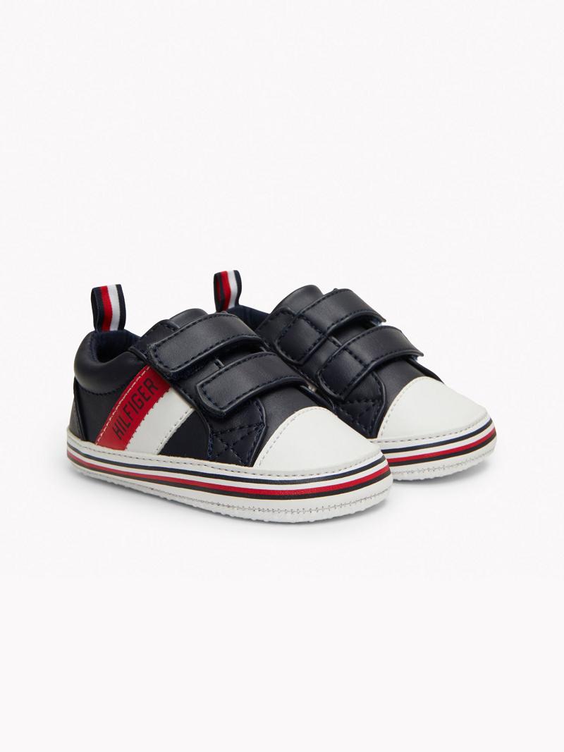 Fiú Tommy Hilfiger Babies\' Signature Stripe Tornacipő Kék | HU 2318CTV